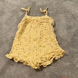 Yellow Floral Kids One Piece